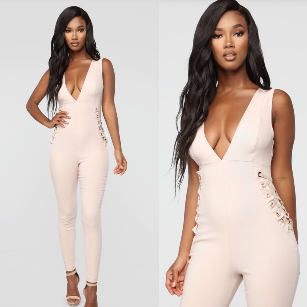SOLD - Stunning tight Jumpsuit unitard nude
